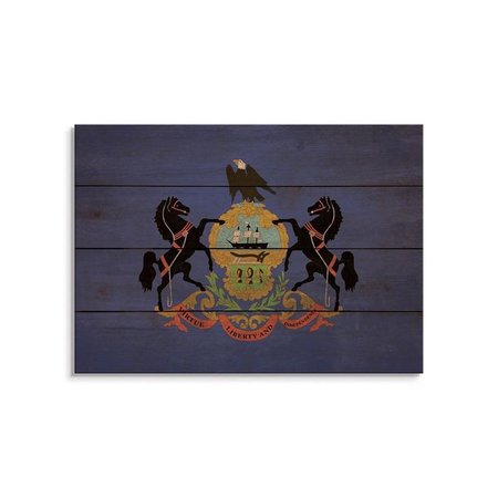 WILE E. WOOD 20 x 14 in. Pennsylvania State Flag Wood Art FLPA-2014